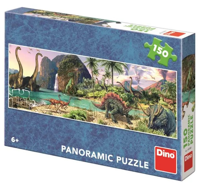 8590878393301 Puzzle panoramiczne 150 elementów. Dinozaury DINO