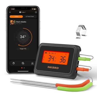 Inkbird IDT-22-B Bluetooth 50 Grillthermometer 2 Sondes HD LCD