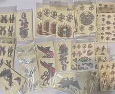 LOT OF 39 VINTAGE CHINESE DRAGON / GOTHIC FLASH/ TEMPORARY TATTOO NEW