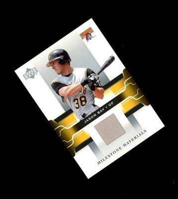 2005 Upper Deck MILESTONE SP JASON BAY GAME USED JERSEY PATCH! Pirates STAR 