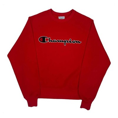 Reverse Weave Champion Spellout Sweatshirt - Small rot Baumwollmischung