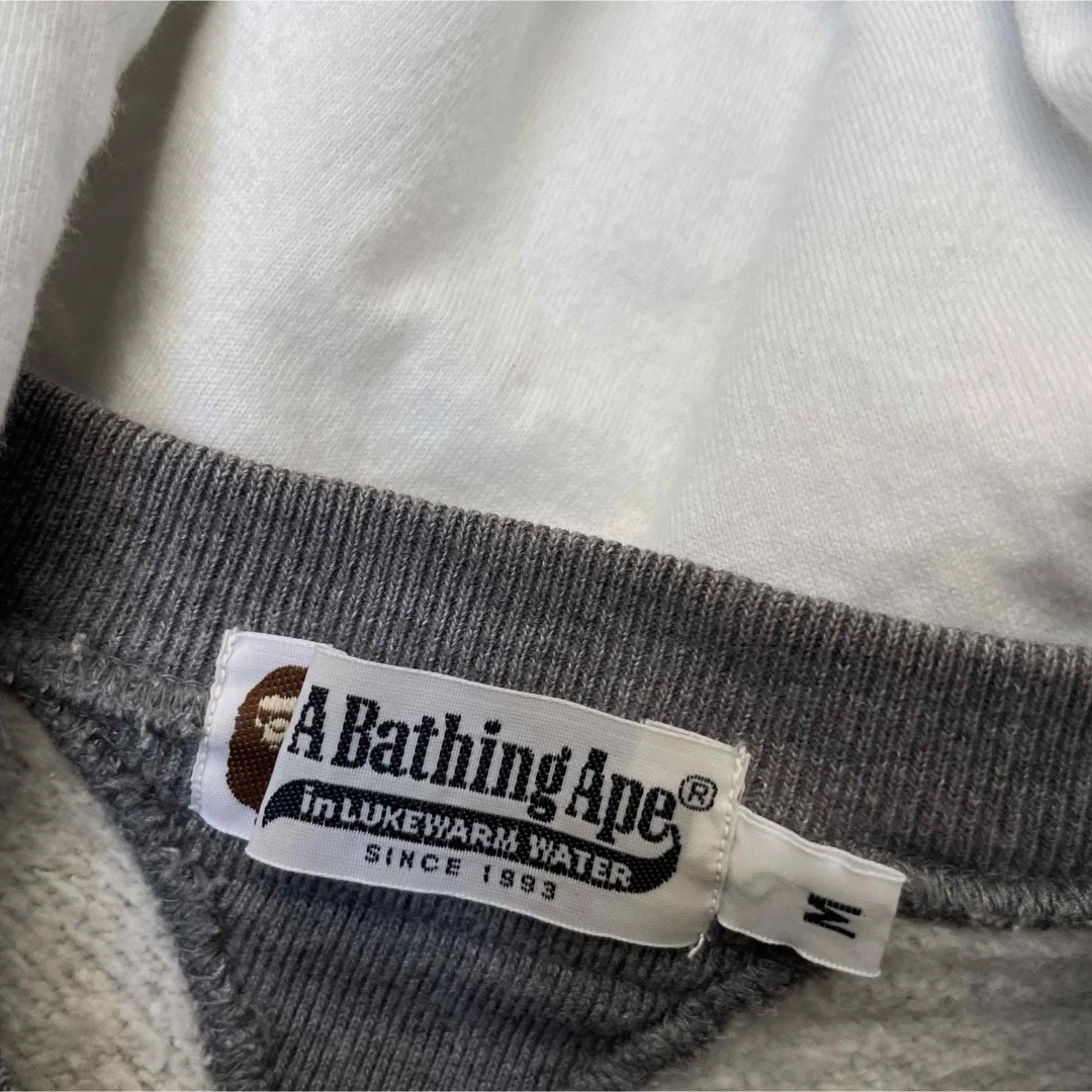 A BATHING APE (BAPE) Felpa con cappuccio Bape Retrofit grigia UOMO M usata in ottime condizioni rara streetwear