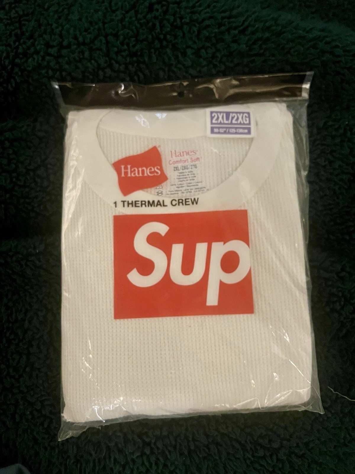 Supreme Hanes Thermal Crew taille 2XL authentique