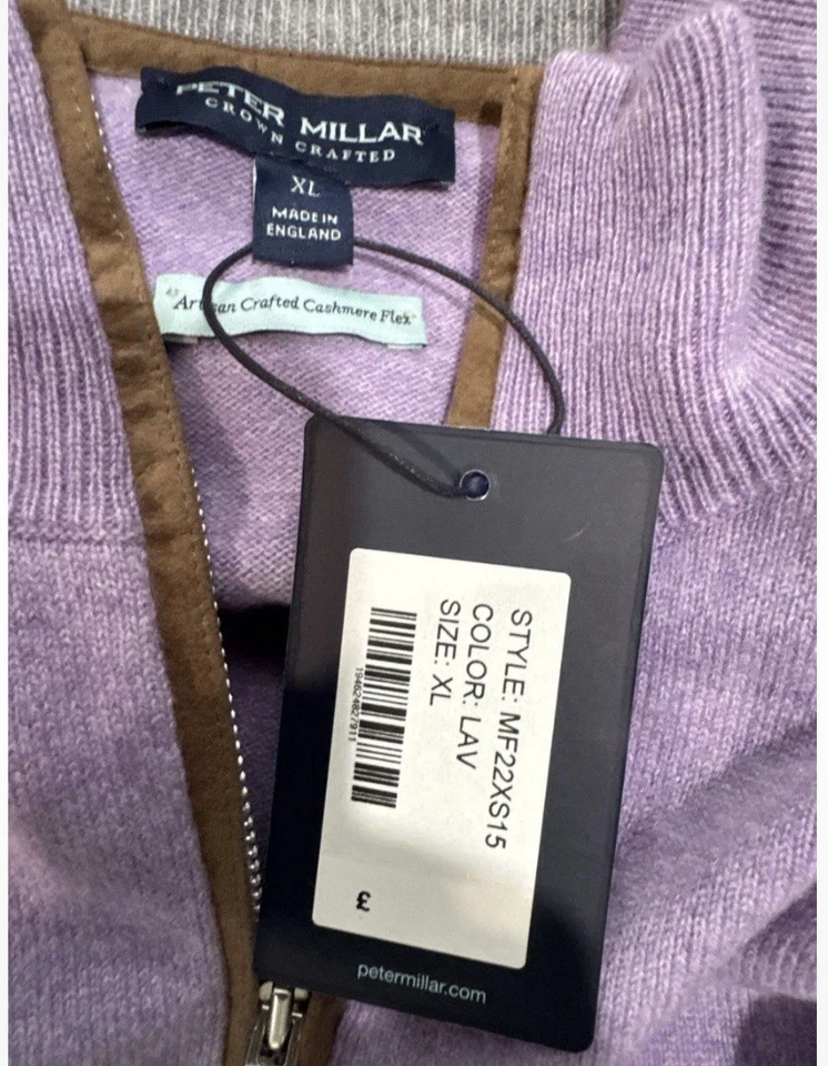 Peter Millar XL 1/4 Cremallera Artesanal Hecho en Inglaterra Minorista $595 Foto 2 de 4