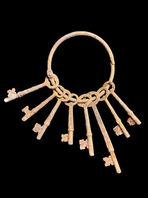 Antique Skeleton Keys Survived 2018 Paradise Camp Fire CA Salvaged Key Ring Lot