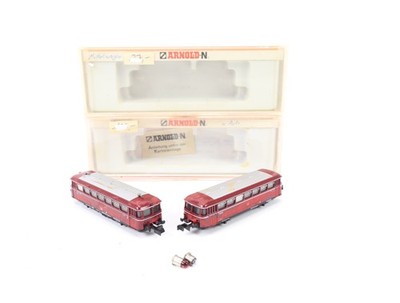 Arnold N 2910 2911 Dieseltriebzug 2tlg Schienenbus m. Mittelwagen BR 98 DB / OVP