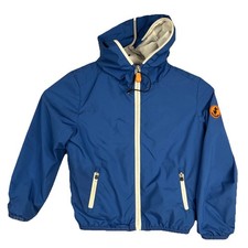 Save The Duck Rainy Jacket Kids Size 4 Blue Windbreaker Full Zip Hooded Boys