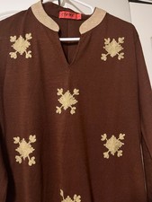 Wollen Kurta Set On Sale Indian Designer Chest Size 40 Brown Color Free Ship