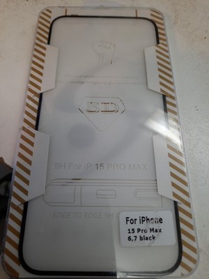 Tempered Glass, Screen Protector 5D Schwarz Für Iphone 15 Pro Max