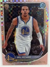 26 Topps Bowman Chrome Will Richard Rose Gold Xfractor /15 Golden State Warriors