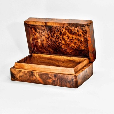 Jewelry Wood Box large jewellery Thuya Burl Box Organizer With Key Keepsake box