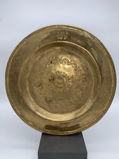 Messingteller 1551g massiv 27cm Reliefguss HV Stolberg-Stil Kupfermeister