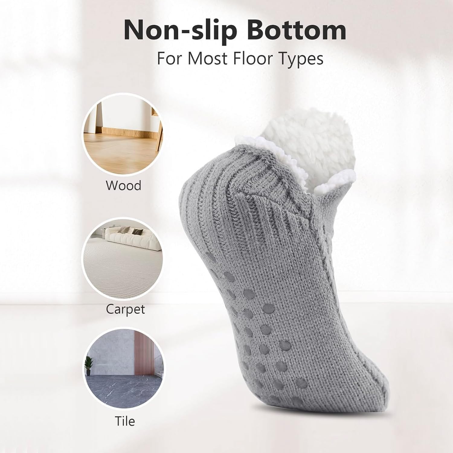 Electric Heated Fleece Socks Slippers for Men Women, Winter USB Heating Pad Knit
