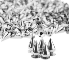 200 Cone Spikes Studs with Screw High Quality Zinc Alloy for DIY Leather Crafts
