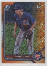 2022 Bowman Chrome Prospects Orange Shimmer Refractor 4/25 James Triantos w5p