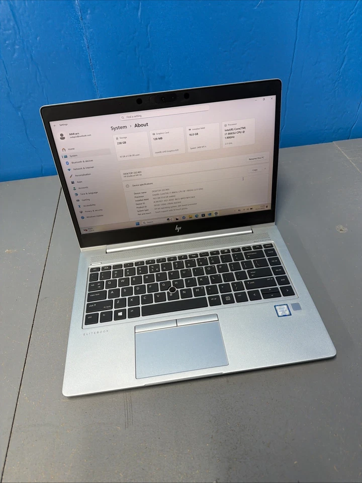HP EliteBook 840 G6 Core i7-8565U 16GB Ram 256GB SSD Windows 11 Laptop - Image 2 of 4
