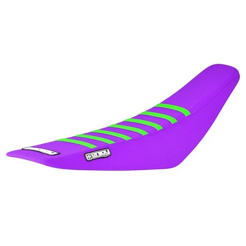 2019-2025 Kawasaki KX KXF 250 gripper seat cover   all PURPLE/FLO GREEN rib #174