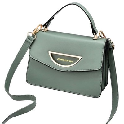 Damen Umhänge Schulter Hand Tasche Groß Clutch Kunst-Leder Mintgrün 30586