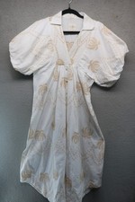 Umgee White Short Puff Sleeve Allover Embroidery Maxi Dress-S-Tropical-Resort