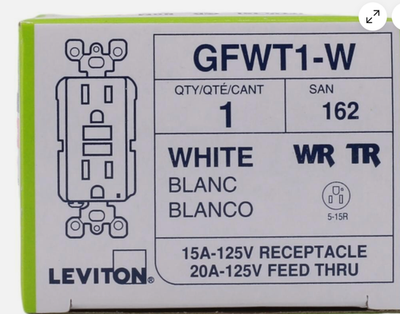 #ad Leviton GFWT1 W Weather Tamper Resistance GFCI Outlet 1 Pack Of 8 PCS $120.00