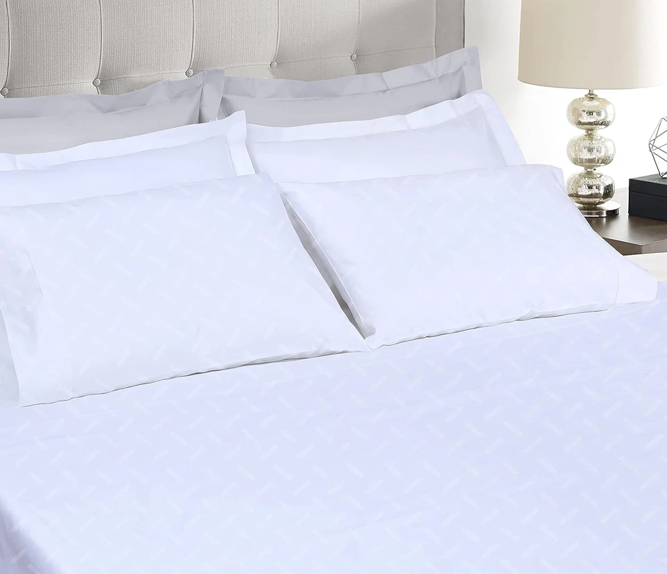 Juego de Sábanas Algodón Queen - Sábanas Jacquard Damasco 100% Algodón con 16" Foto 2 de 4