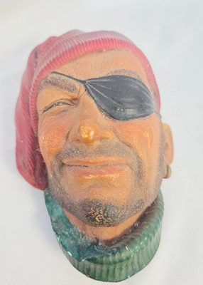 Vintage Bossons Smuggler Chalkware Wall Head England Nautical Pirate-chipped