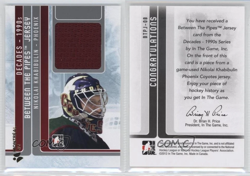 2013-14 ITG Decades 1990s Silver Montreal Card Show 1/1 Nikolai Khabibulin 2a8 - Image 3 of 3