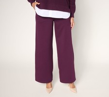 Belle by Kim Gravel Regular Perfect Ponte Pull-On Pant Roasted Fig 16 New