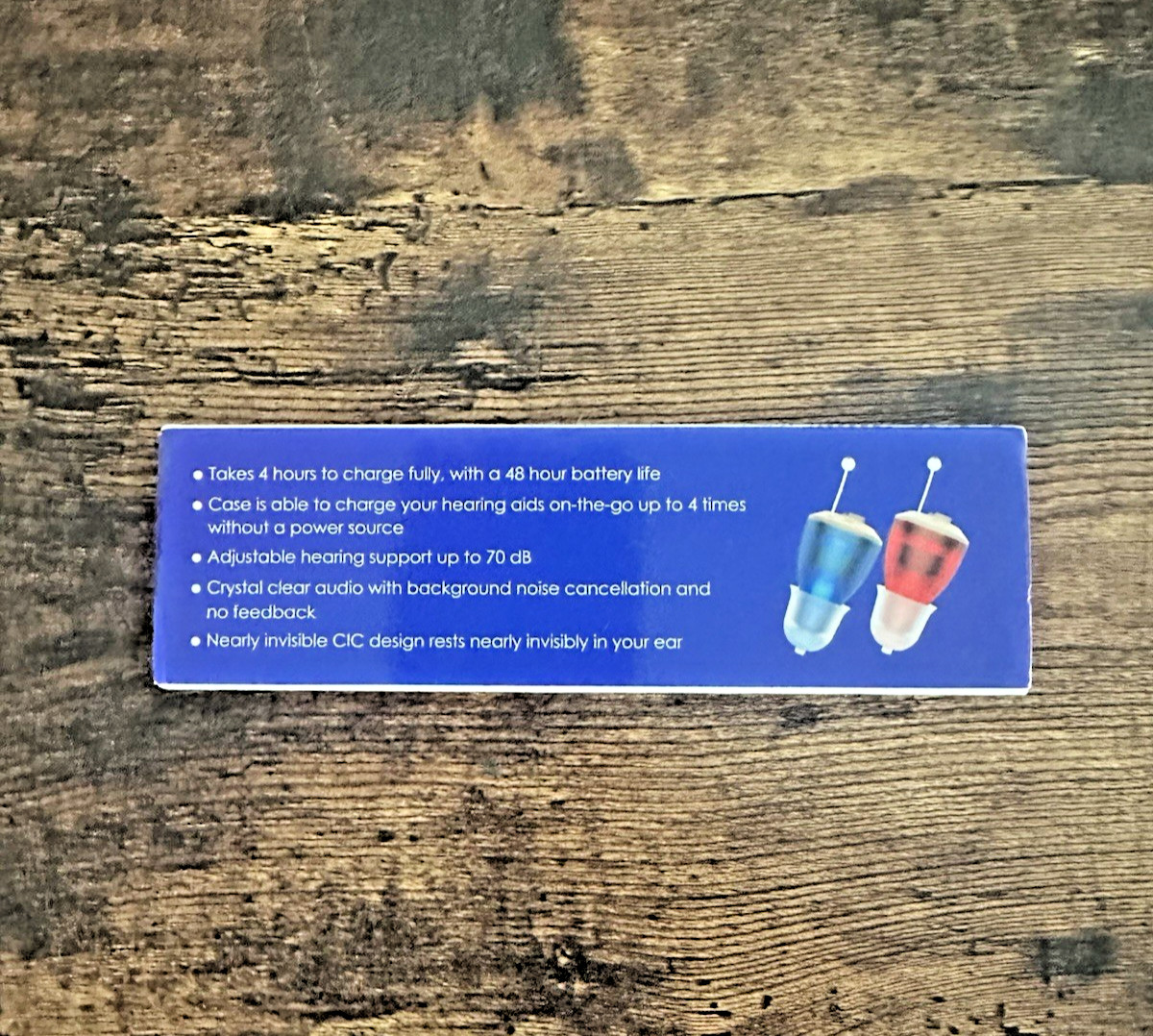 New THE HEARING CO. Micro CIC Rechargeable Hearing Aids Set with Charging Case