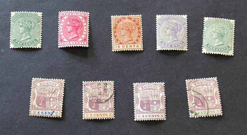 Early Mauritius Stamps Mint and Used Late 1800's Early 1900's