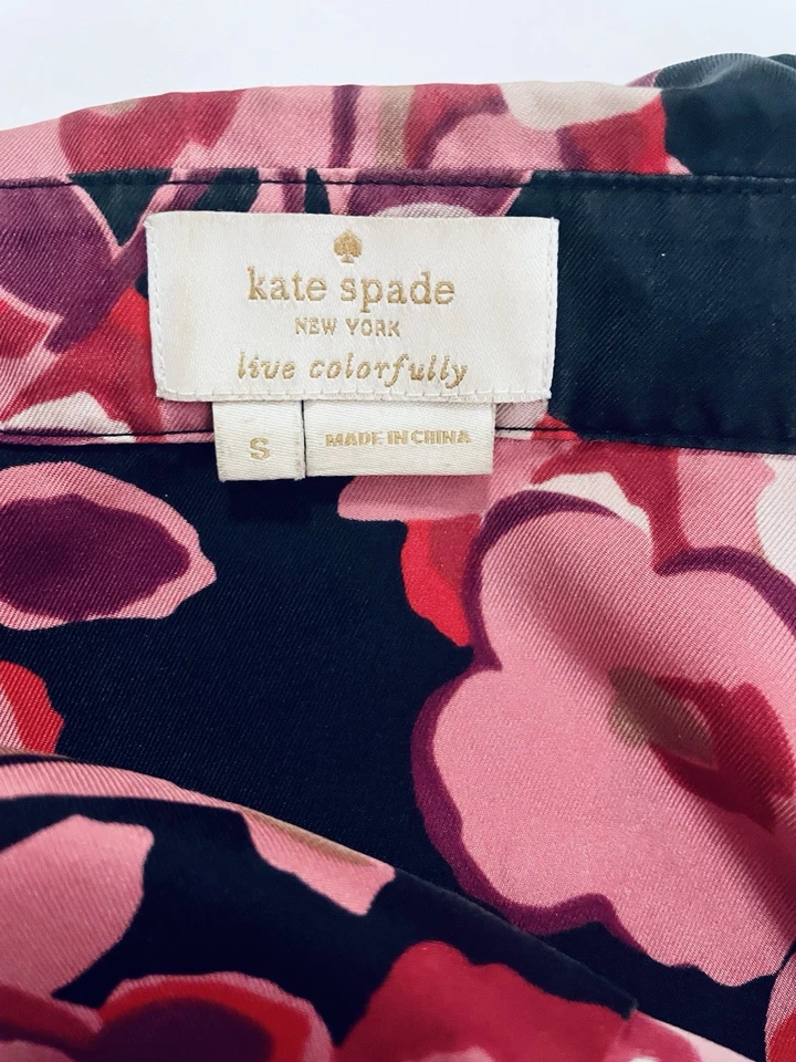 Blusa Feminina Kate Spade New York 100% Seda Floral Tamanho Pequeno - Imagem 4 de 4