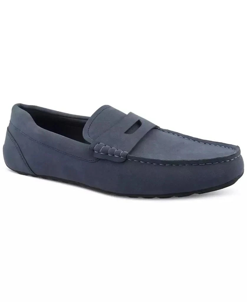 Alfani Men's Marco Penny Drivers Faux Suede Navy Slip-On Shoes, SZ:  11 M