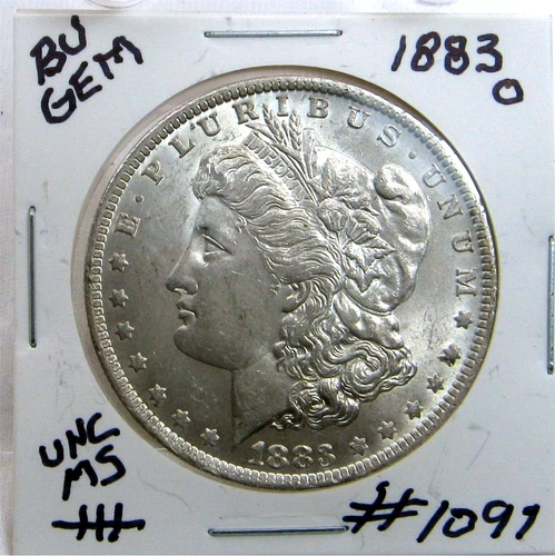 1883-0  MORGAN SILVER DOLLAR FROM ORIGINAL BANK BAG GEM BU US MINT #1091