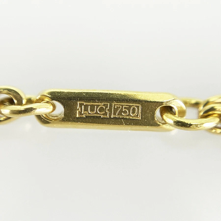 AUTH CHOPARD 18K YG NECKLACE YELLOW GOLD DOUBLE CHAIN WOMEN'S 42CM F/S - Image 4 of 4