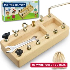 Montessori Screwdriver Board Set, Wooden Montessori Toy Tool for 3 4 5 Ye