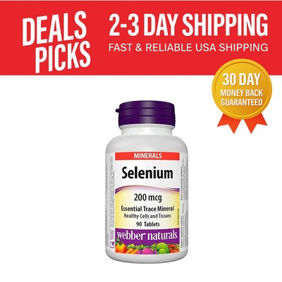 Selenium 200 mcg Tablets - 90 Count for Thyroid Health & Antioxidant Support