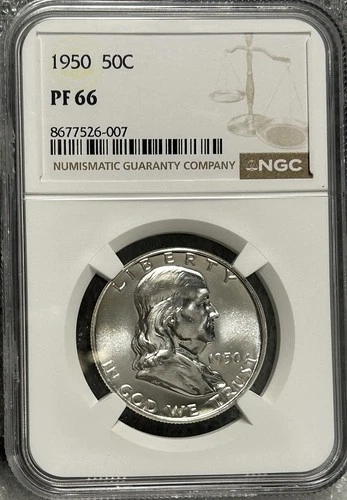 1950 Franklin Half Dollar 50C NGC PF66 SF GREAT COIN! BX4:47~50