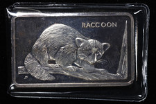 1974 Wildlife Tree Raccoon 1oz .999 Fine Silver Bar Mt. Everest Mint