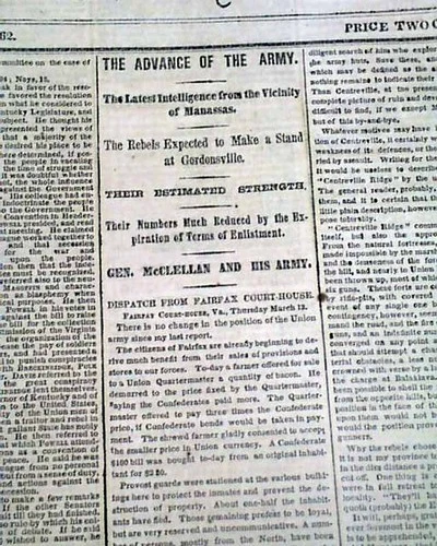 BATTLE OF VALVERDE New Mexico Campaign w/ Kit Carson 1862 Civil War Original