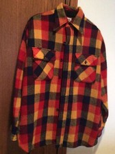 VTG Pilgrim Wool Red-Yellow-Black Plaid Shirt /Jacket Medium U.S.A. 16