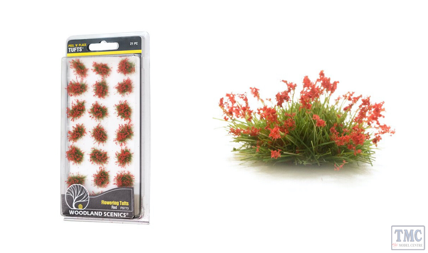 FS773 Woodland Scenics Red Flowering Tufts (21 PC)
