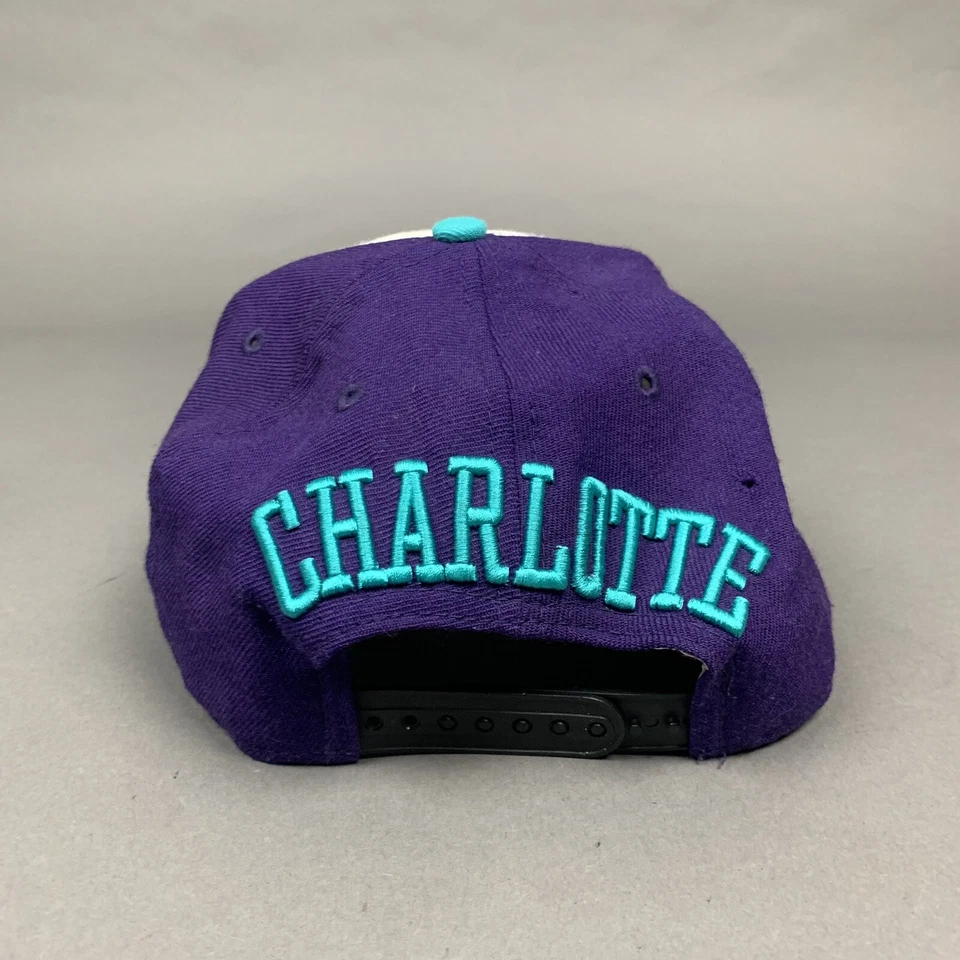 Gorra Charlotte Hornets Snapback blanca verde azulado New Era 9FIFTY logotipo vintage usada Foto 2 de 4