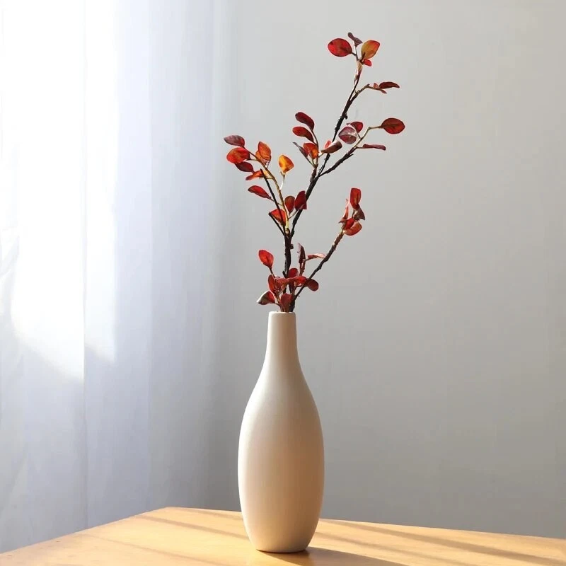 Minimalism White Ceramic Flower Vase Plants Dried Flower Home Table Decoration