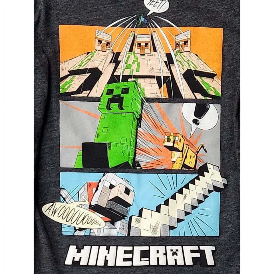 Minecraft Boys Long Sleeve Cute Charcoal T-Shirt. Size Large (14/16). Brand New! - Image 2 of 2