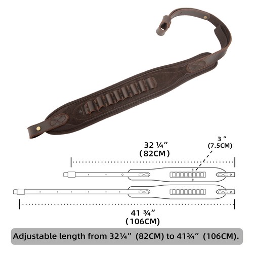 Cinghie imbottite morbide in pelle per fucile guscio fucile imbracatura per .308.22LR 12GA - Foto 2 di 47