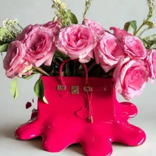 Melting Handbag Vase – Resin Art Bag Vase | Luxury Designer Flower Pot