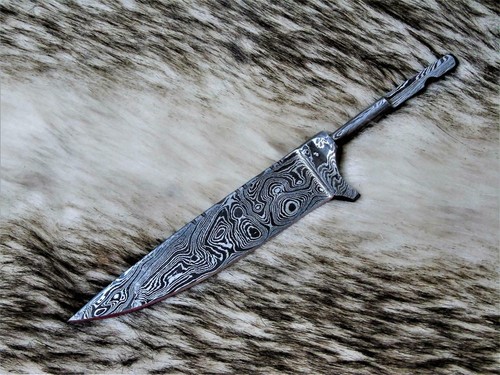 Damast Klingen Bayerische Nicker handgeschmiedet mit Kropf+Scheide 4168 - Bild 2 von 12