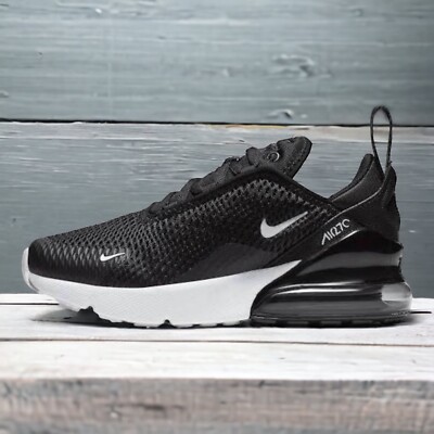 NIKE AIR MAX 270 (PS) Preschool Black White Shoes Sneakers