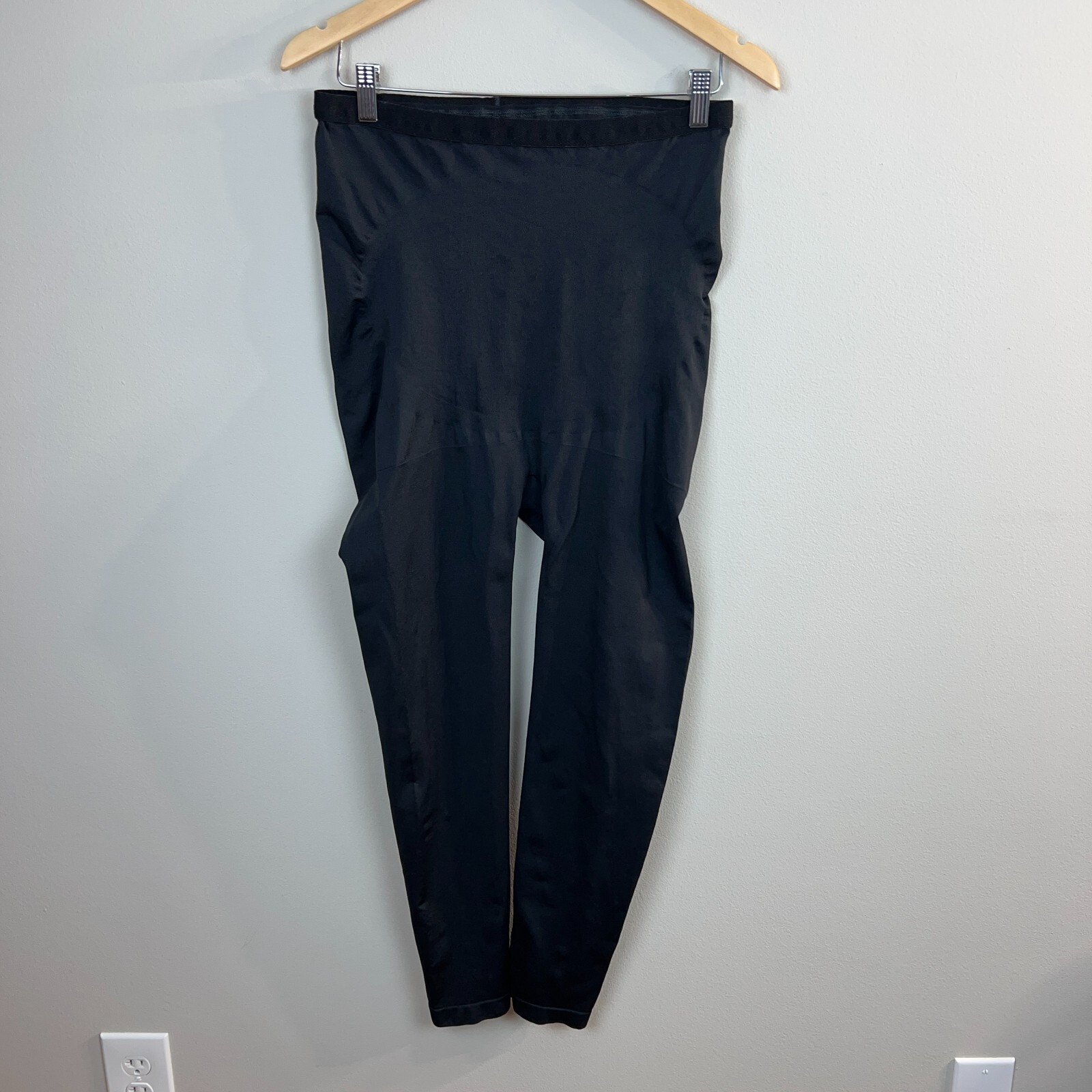 Spanx High Waisted Shaping Leggings for Women 1X Black Seamless Ankle
