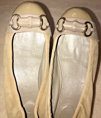 【GUCCI】 beige flats （関税送料込） Gucci Beige Leather Zumi Slingback Flat Sandals Size 35.5